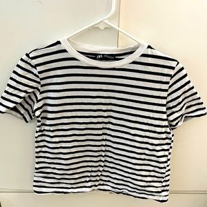 Striped Black and White Crop Top